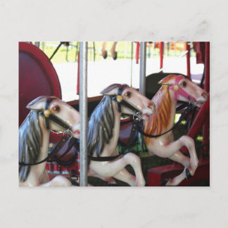 Carrousel Horse Photo Carte Postale Silent Racers