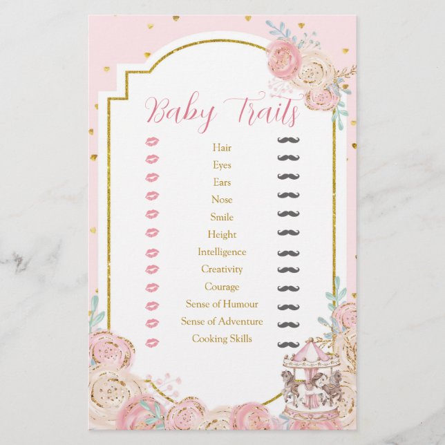 Carrousel magique rose et or (Devant)