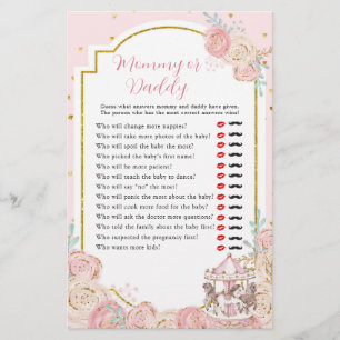 Carrousel magique rose et or maman ou papa