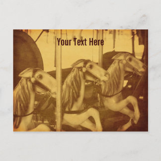 Carrousel vintage Horses Carte Postale Personnalis