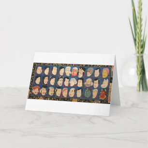 Carte 三十のお面, masques du 国芳 30, Kuniyoshi, Ukiyo-e