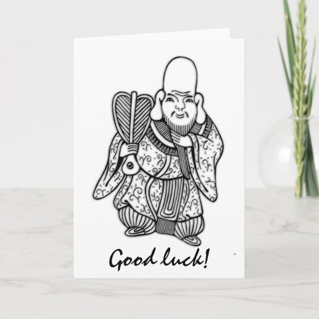 Carte 福 禄 寿 Fukurokuju porte bonheur dessin original (Devant)