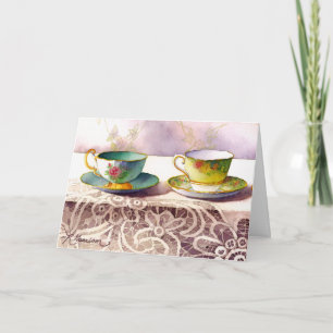 Carte 0001 Teacups on Lace Mother's DAy
