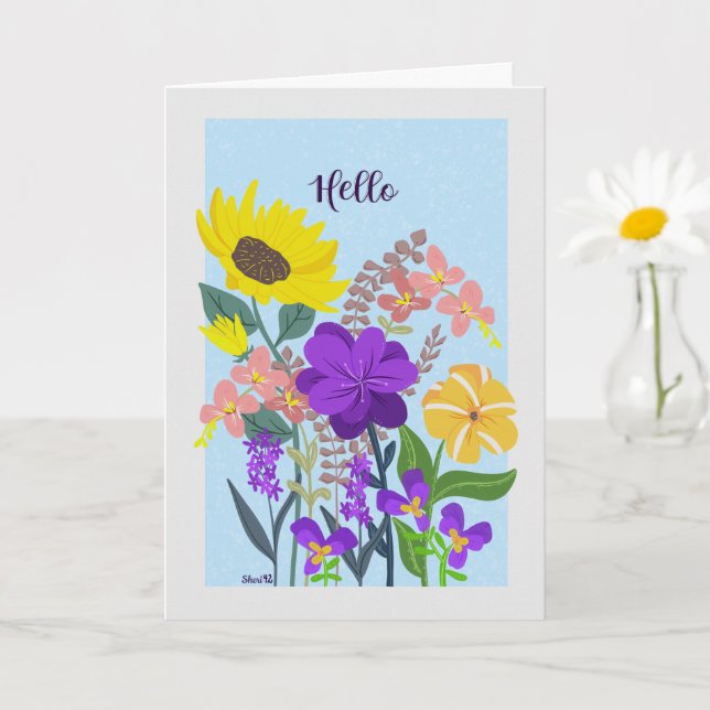 Carte 0008 Bonjour Bouquet (Petite plante)