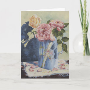 Carte 0476 English Roses in Blue Pitcher Sympathy