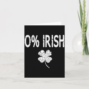 Carte 0% Irlandais Drôle St. Patrick's Day Trèfle Hommes
