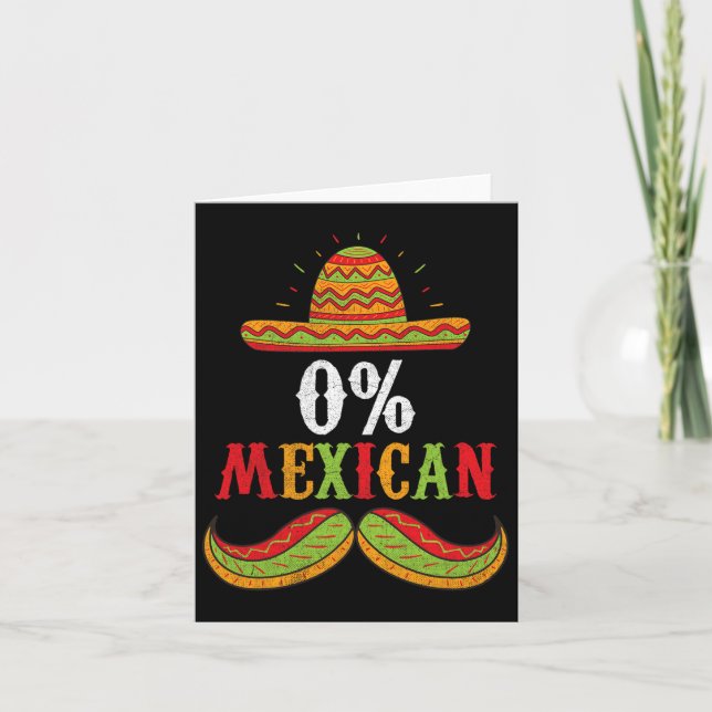 Carte 0% Mexicain Cinco De Mayo Fiesta Sombrero Funny Bo (Devant)