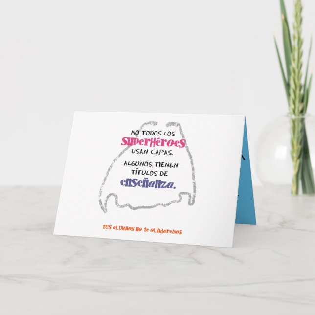 Carte 1º dame nombres 656732214. No todos los superhéroe (Devant)