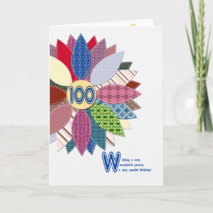 Carte 100 années, piquées anniversaire de fleur