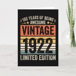 Carte 100 Ans D'Être Vintage 1922