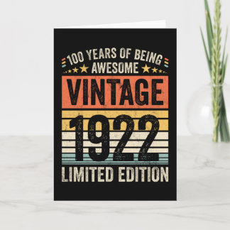 Carte 100 Ans D'Être Vintage 1922