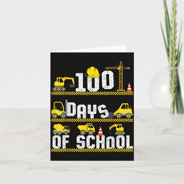 Carte 100 Days Of School Construction Truck 100th Day Bo (Devant)
