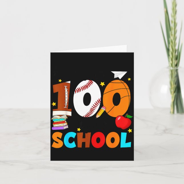 Carte 100 Days Of School For Teacher Kids Boys Girls 100 (Devant)