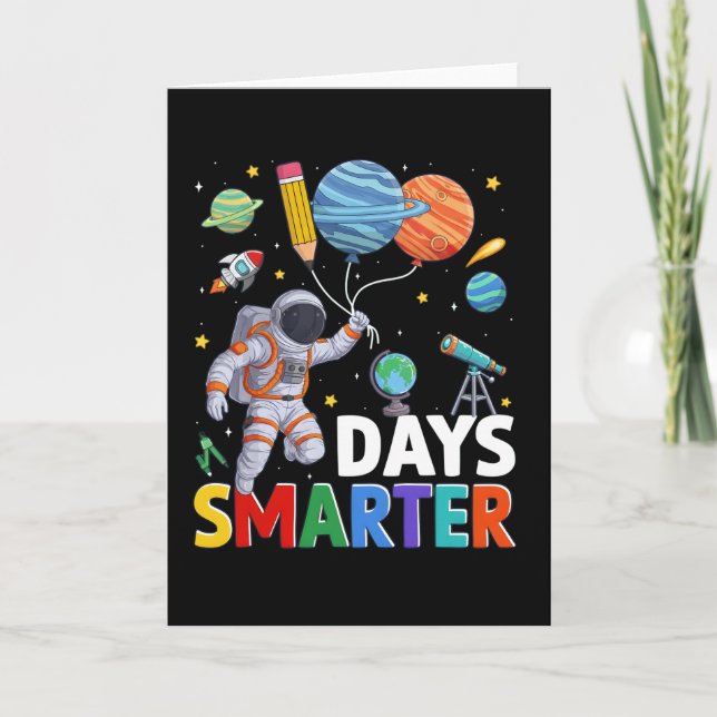 Carte 100 Days of School Smarter Astronaut Space (Devant)