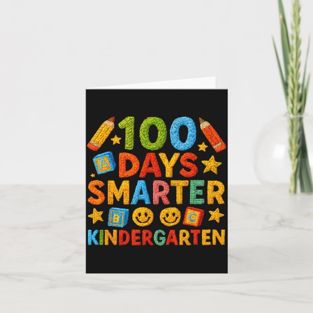 Carte 100 Days Smarter Kindergarten Milestone School Ach (Devant)