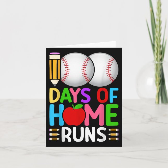 Carte 100 Jours À Domicile Le Baseball 100E Jour De (Devant)