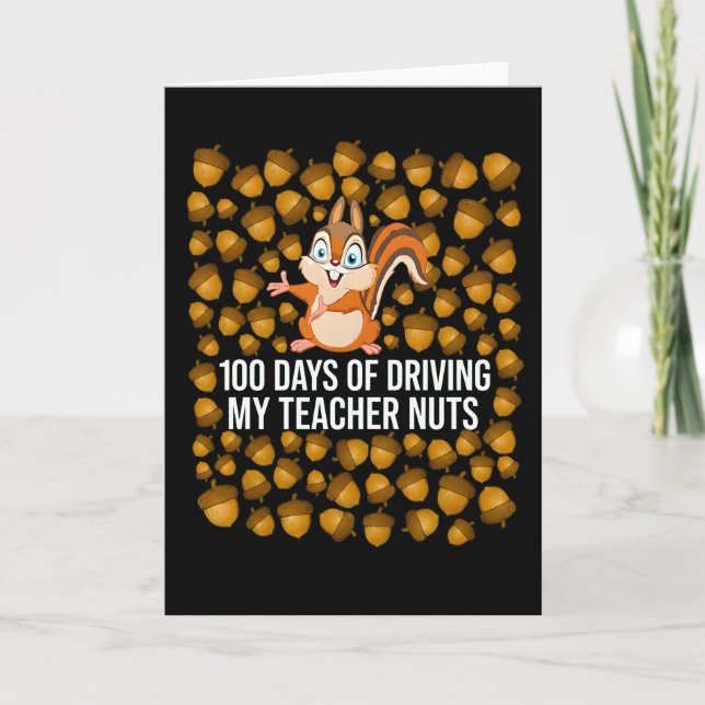 Carte 100 jours à rendre mon professeur fou Écureuil drô (Devant)