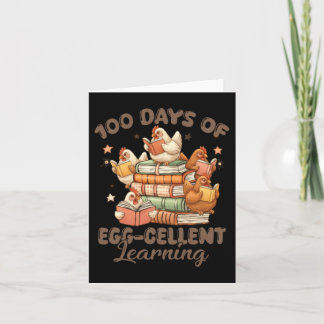 Carte 100 jours d'apprentissage excellent de poule drôle