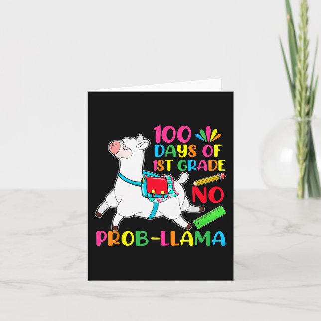Carte 100 Jours De 1Ere Année Pas De Problème Llama (Devant)