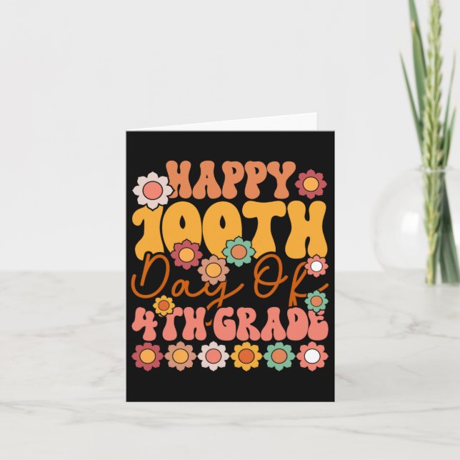 Carte 100 Jours De 4E Classe Mignonne Enseignant Super E (Devant)