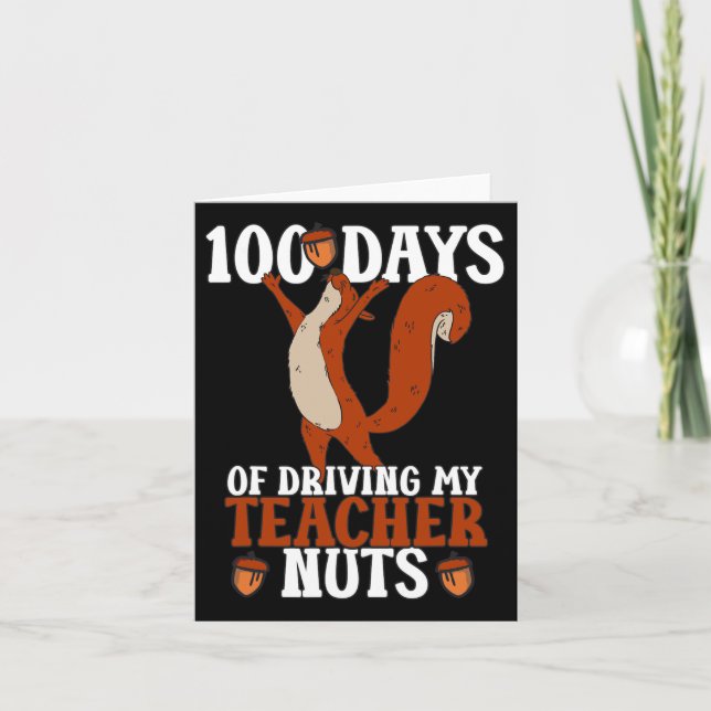 Carte 100 Jours De Conduite Enseignant Nuts School Retro (Devant)