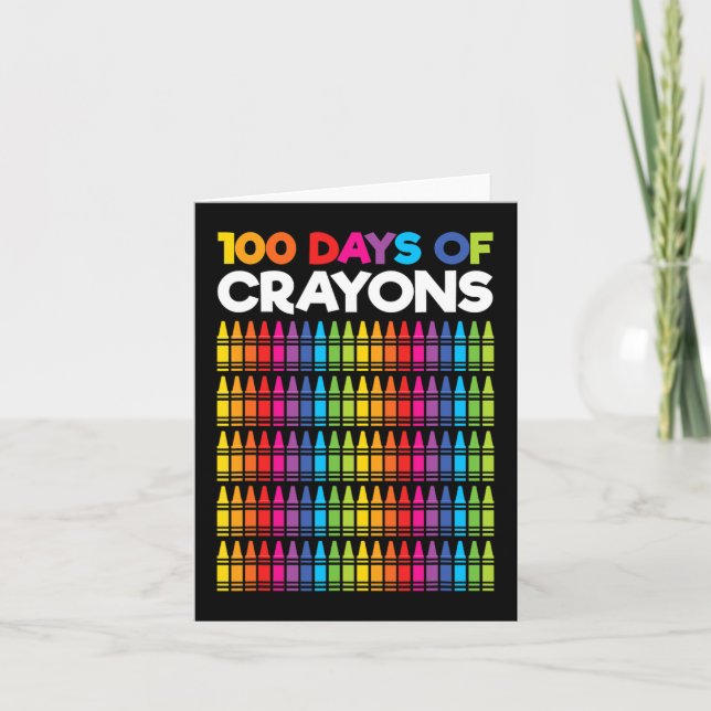 Carte 100 Jours de Crayons pour les filles Enfants 100e  (Devant)