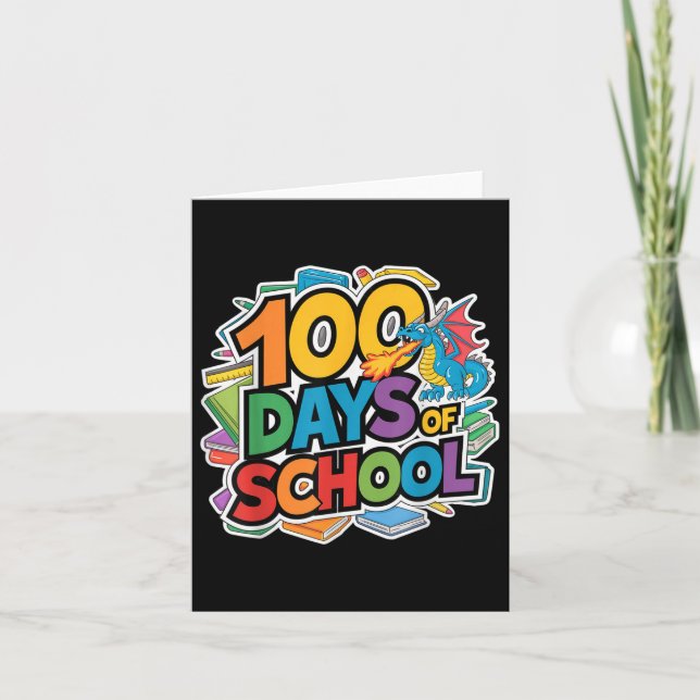 Carte 100 Jours De Dragon Scolaire Thème Enfants Enseign (Devant)