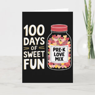 Carte 100 Jours De Fun Sucré Mignonne Prof De Fille De P
