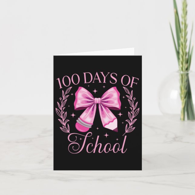 Carte 100 Jours De L'École Coquette Crayon Rose 100E (Devant)