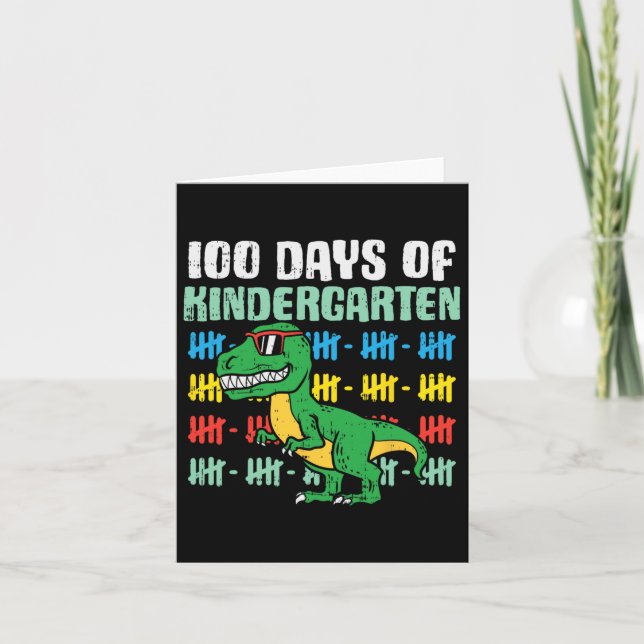 Carte 100 Jours De Maternelle Trex Dinosaur 100E Jour S (Devant)