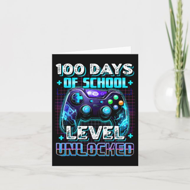Carte 100 Jours De Niveau École Jeu Vidéo Déverrouillé 1 (Devant)