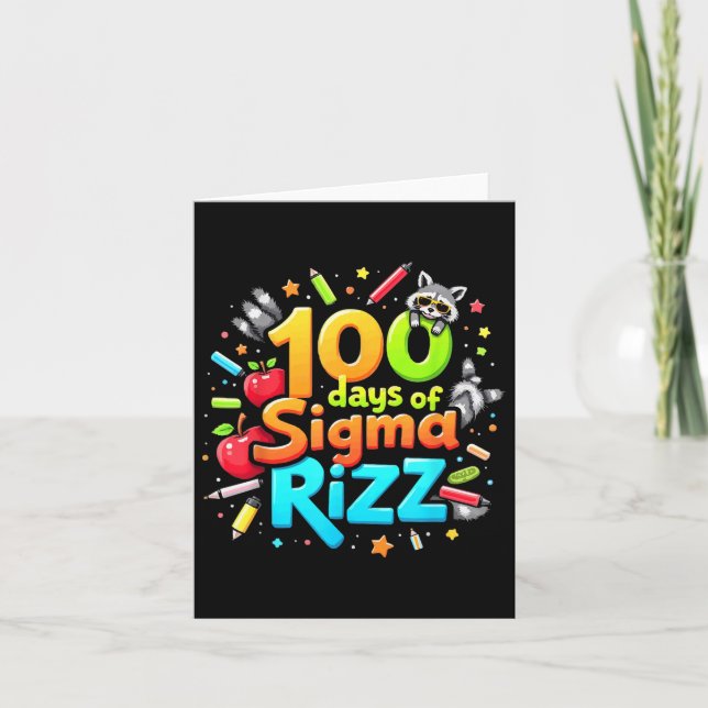 Carte 100 Jours De Sigma Rizz Funny 100E Jour De L'École (Devant)