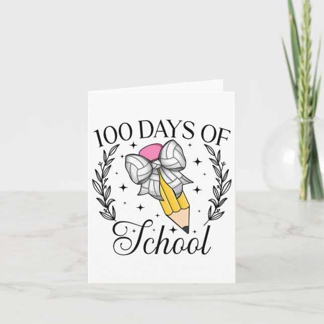 Carte 100 Jours De Volleybyll Coquette Crayon (Devant)