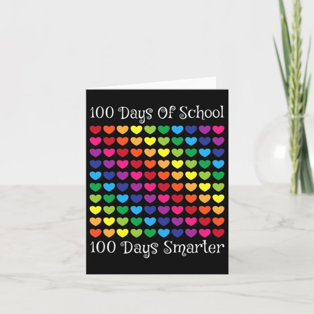 Carte 100 Jours D'École 100 Jours Coeur Plus Intelligent (Devant)