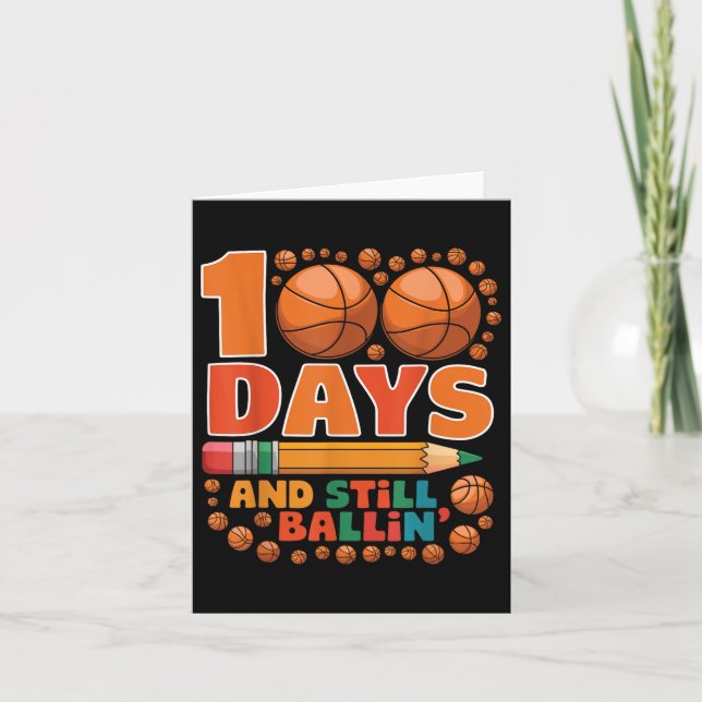 Carte 100 Jours D'École 100E Jour De Basket-Ball (Devant)