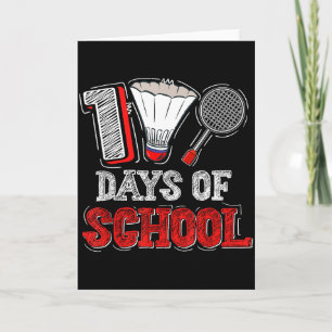 Carte 100 Jours D'école Amoureux de Badminton Enfants Ga