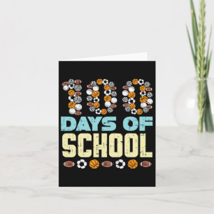 Carte 100 Jours D'École Baketball Football Football Spor