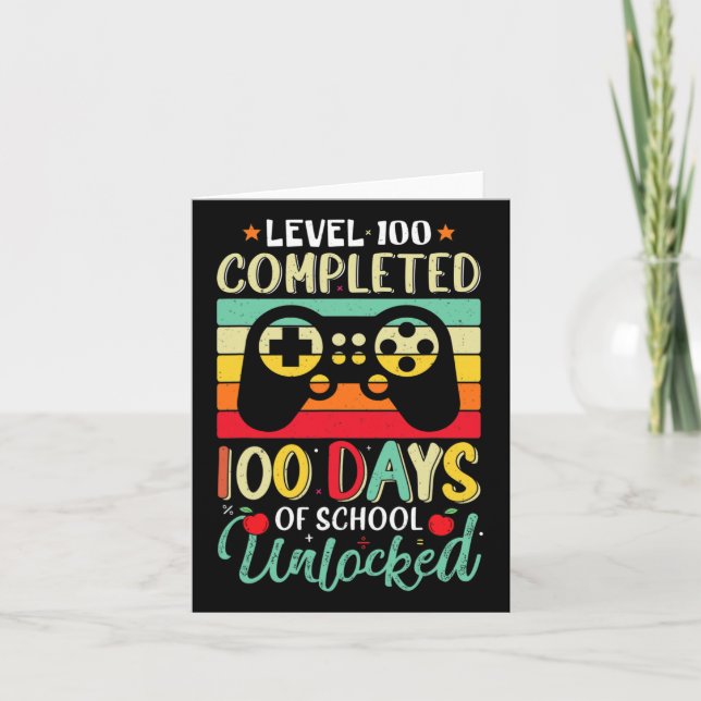 Carte 100 Jours D'École Complet Gamer Niveau Garçon Déve (Devant)