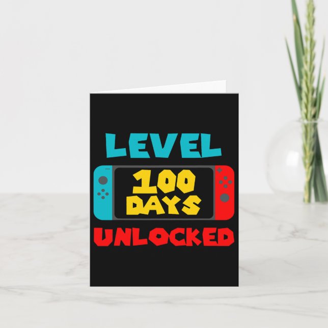 Carte 100 Jours D'École Déverrouillé 100E Jour Jeu Vidéo (Devant)