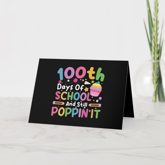 Carte 100 jours d'école et fille toujours branchée  (Devant)