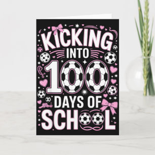 Carte 100 Jours D'école Filles Football Coquette Nœud Ro