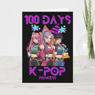 Carte 100 jours d'école K Pop 100 jours plus forts Enfan