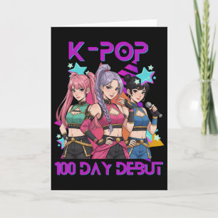 Carte 100 jours d'école K Pop 100 jours plus forts Enfan