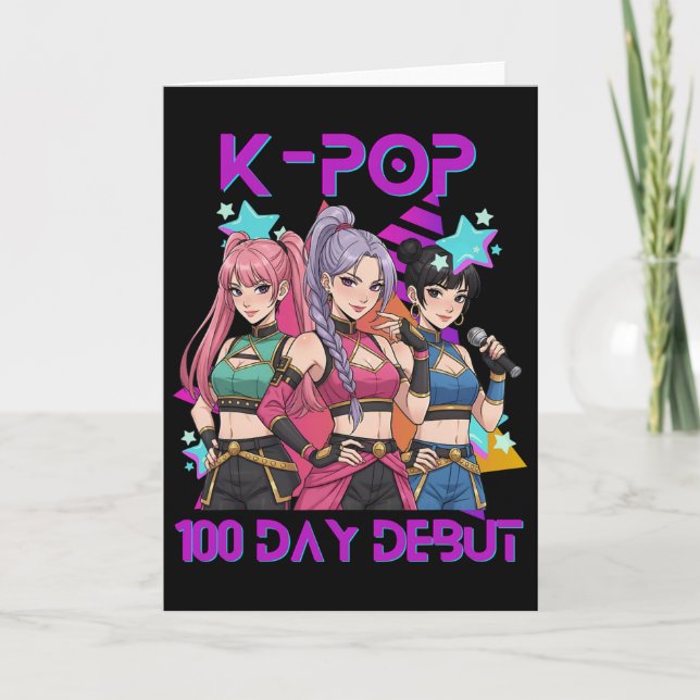Carte 100 jours d'école K Pop 100 jours plus forts Enfan (Devant)