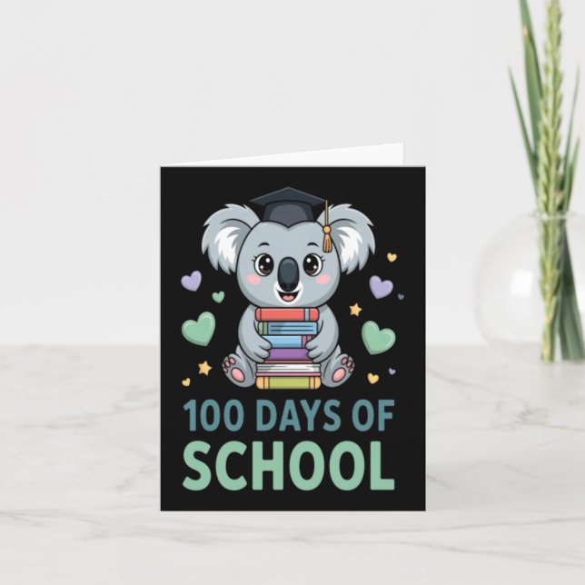 Carte 100 Jours D'école Koala Élève Enseignant (Devant)