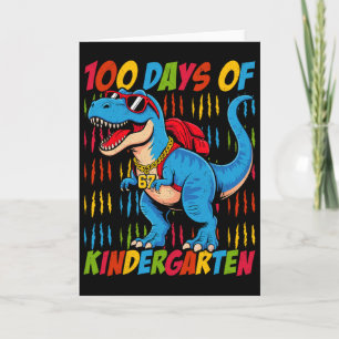 Carte 100 Jours D'école Maternelle Trex Dinosaure Enfant