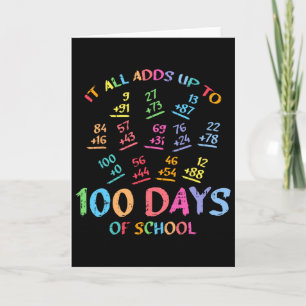 Carte 100 jours d'école Mathématiques Addition 100ème Pr