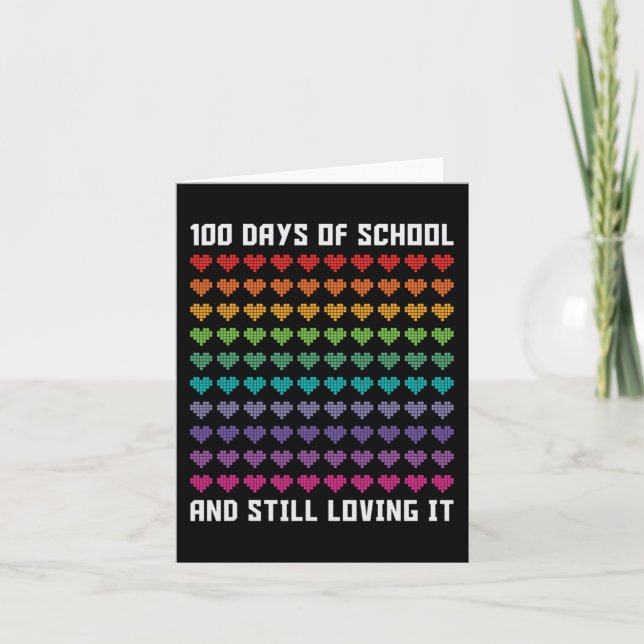 Carte 100 Jours d'école mignonne et toujours aimer Coeur (Devant)