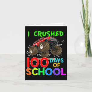 Carte 100 Jours D'École Monster Camion Enfants Garçons