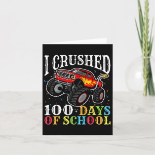 Carte 100 Jours D'École Monster Camion Garçons Filles